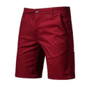 Wine red slim fit GolfThing tailored golf shorts with straight leg design