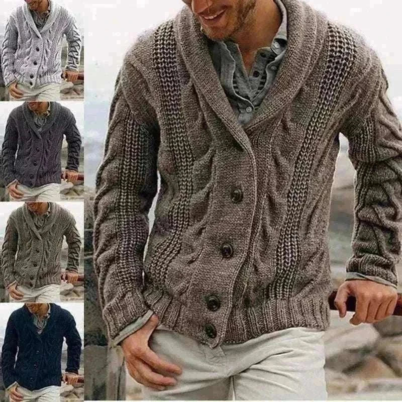 Heritage wool blend GolfThing knit golf cardigan with cable detail