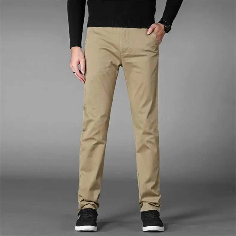 GolfThing Men's Fitted Golf Chinos - Golf Trousers in Navy