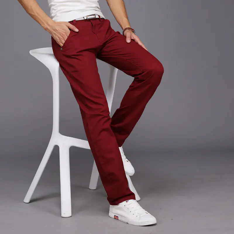 GolfThing Men's Slim Fit Stretch Chinos - Modern Active Fit