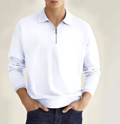 GolfThing Men's Elite Fit Quarter Zip Jumper - Moisture Wicking Apricot