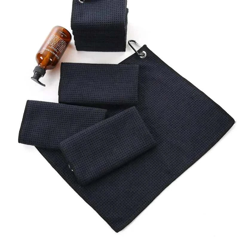 Polyester Cotton Golf Towel With Carabiner Clip 30cm X 40cm