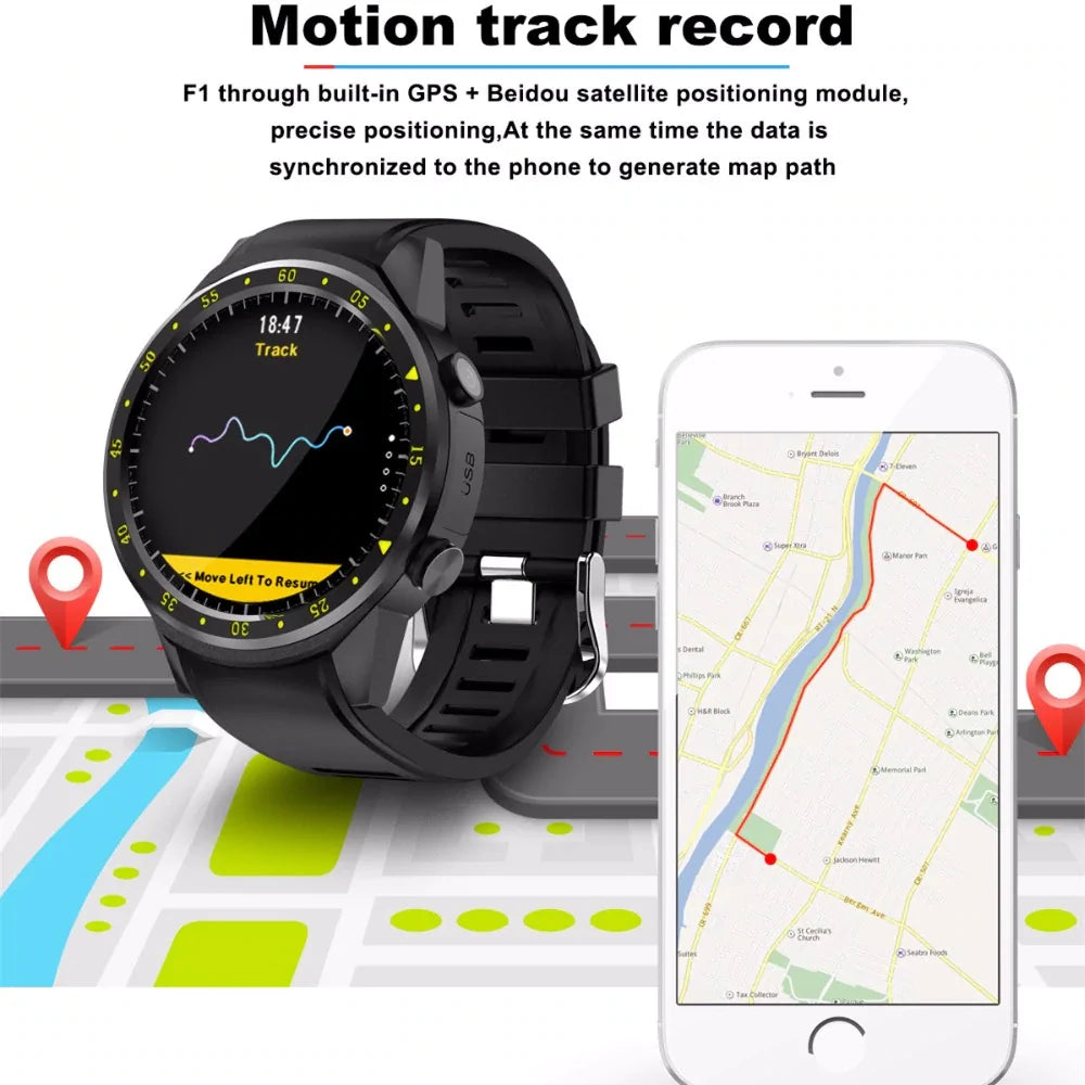 Sports Pedometer GPS Smart Watch Black