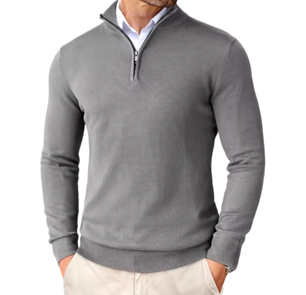 Men's Heritage Half-Zip Slim Fit Pullover Beige