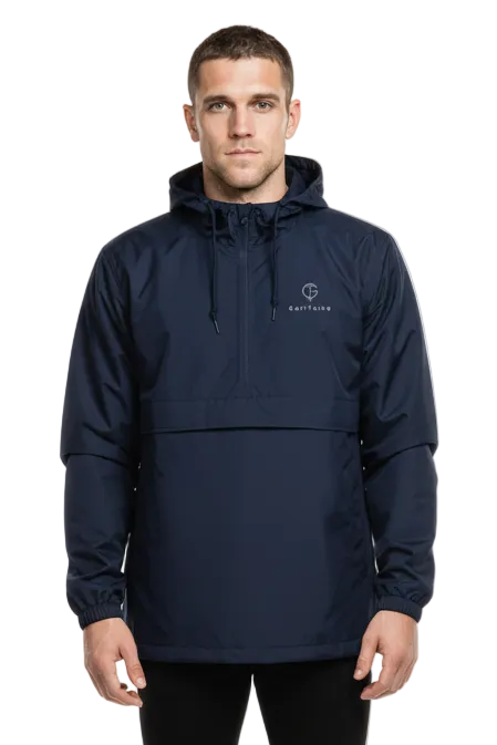 GolfThing Waterproof Half Zip Golf Jacket Navy