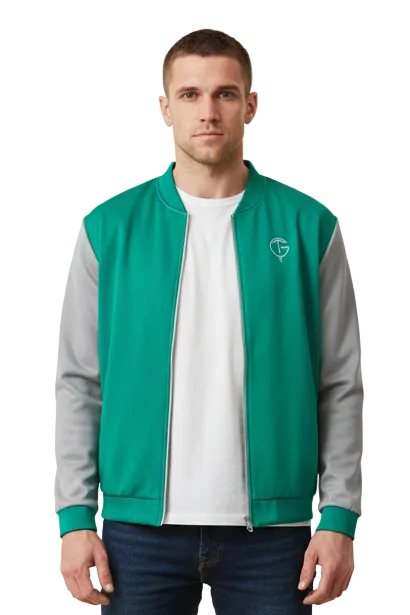 GolfThing Signature Golf Jacket - Green/Grey