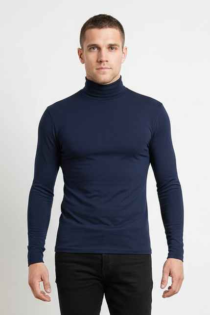 Men's Roll Neck Mid Layer Dark Grey