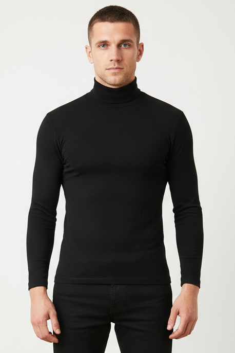 Men's Roll Neck Mid Layer Dark Grey