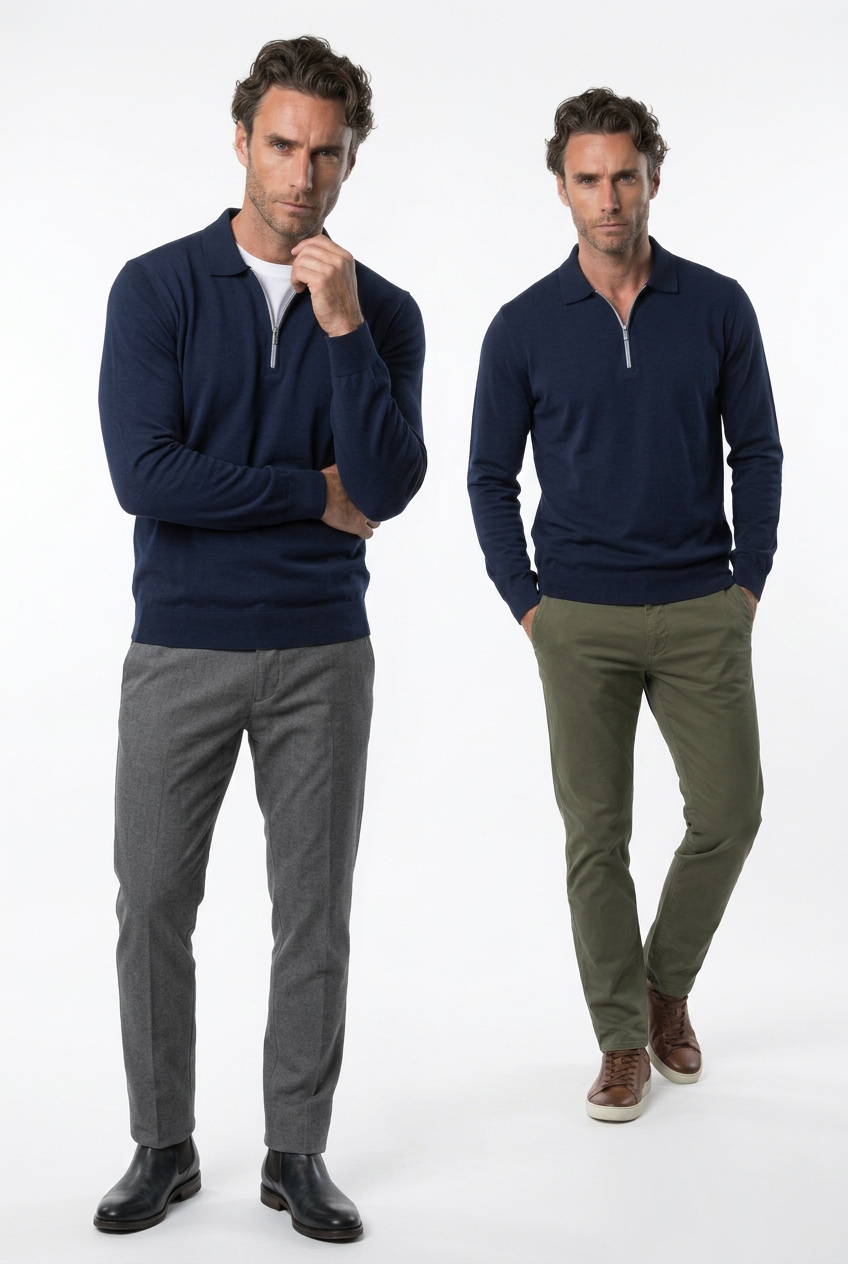 GolfThing Men's Quarter Zip Golf Jumper - Moisture Wicking