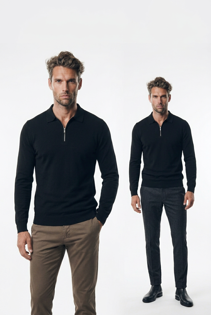 GolfThing Men's Quarter Zip Golf Jumper - Moisture Wicking