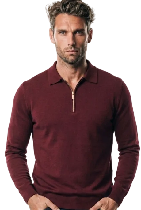 GolfThing Men's Quarter Zip Golf Jumper - Moisture Wicking