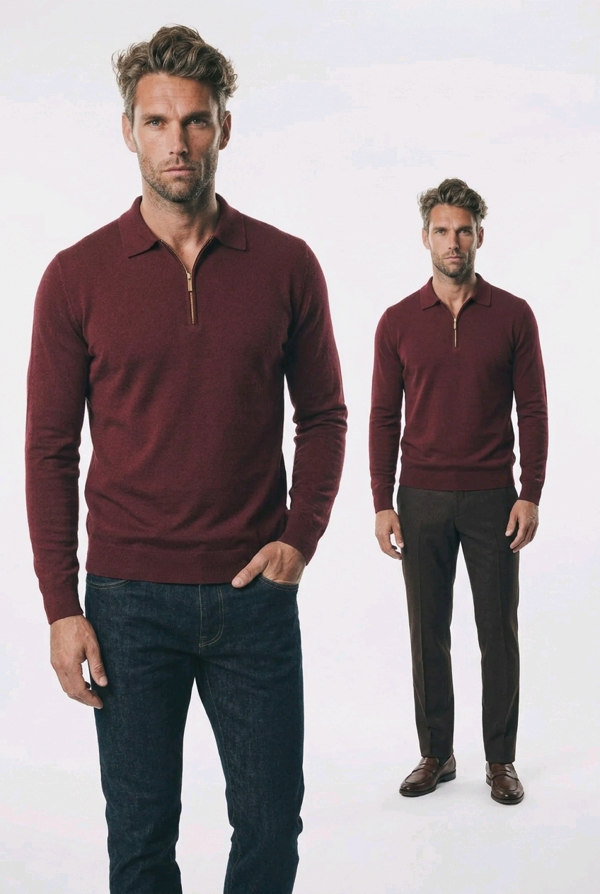 GolfThing Men's Quarter Zip Golf Jumper - Moisture Wicking