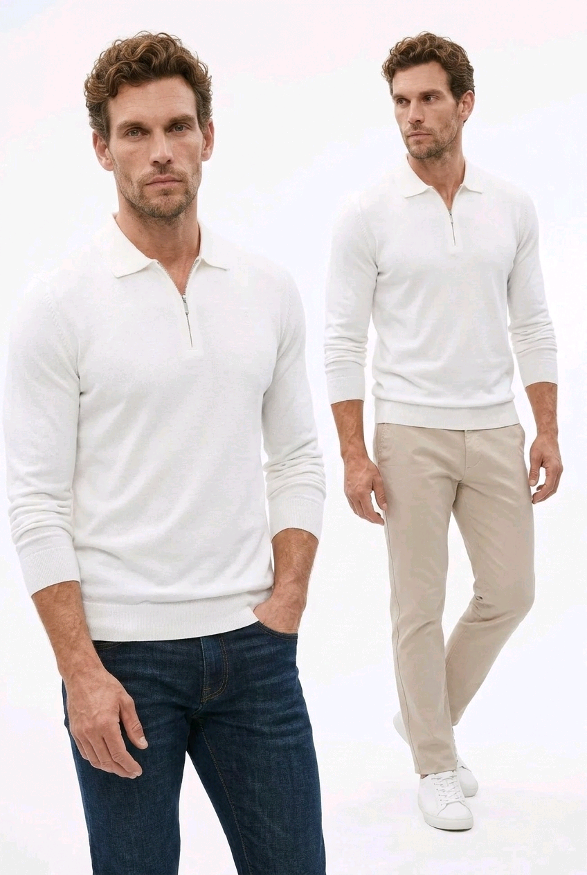 GolfThing Men's Quarter Zip Golf Jumper - Moisture Wicking