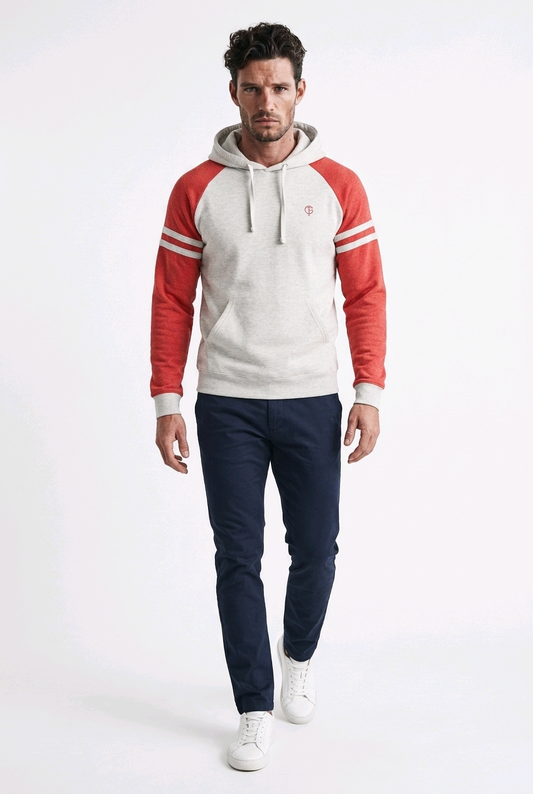 GolfThing LinksPro Golf Hoodie - Grey Red