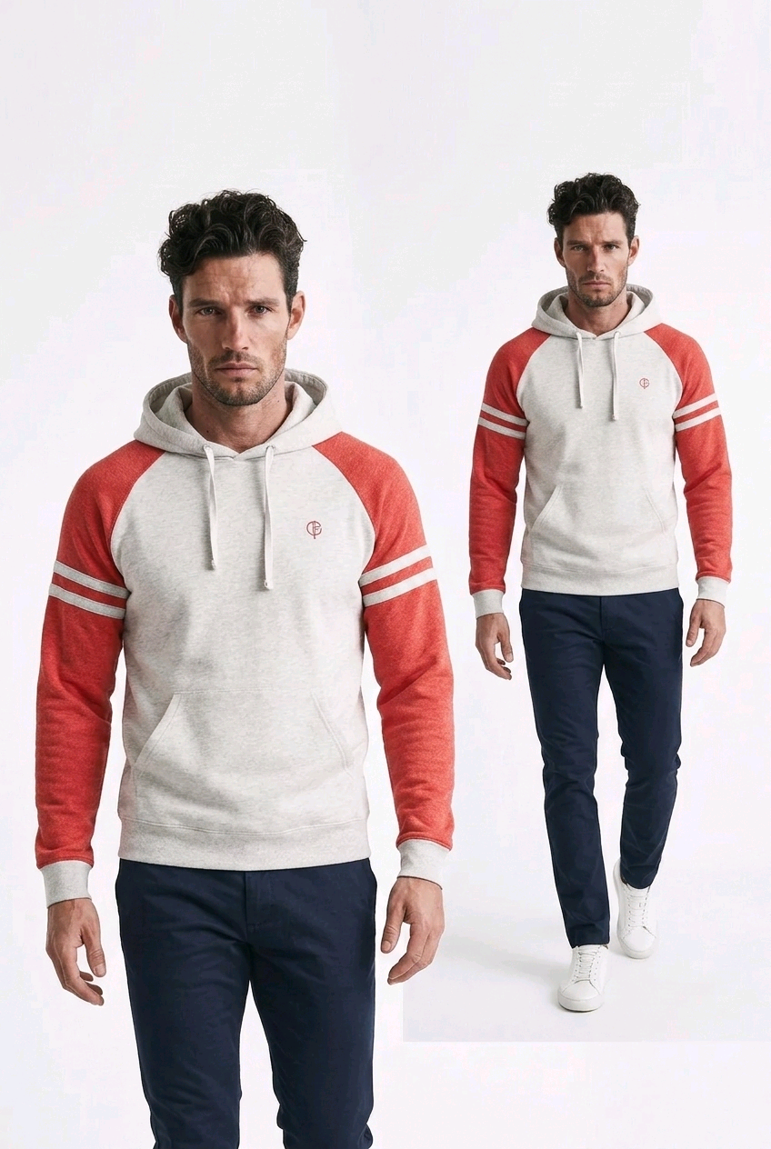 GolfThing LinksPro Golf Hoodie - Grey Red