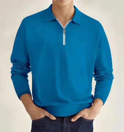 GolfThing Men's Elite Fit Quarter Zip Jumper - Moisture Wicking Apricot