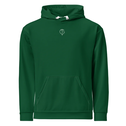 Men's PureForm Golf Hoodie - Dark Green White Detailing