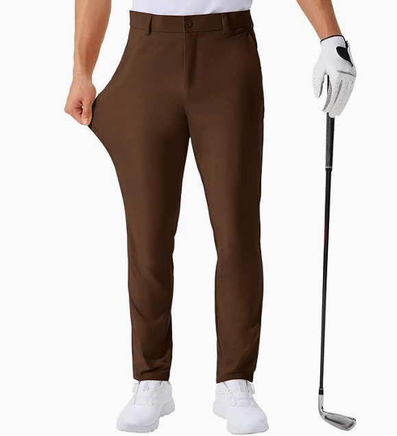GolfThing Men's Fitted Golf Trousers - 4-Way Stretch & Lightweight