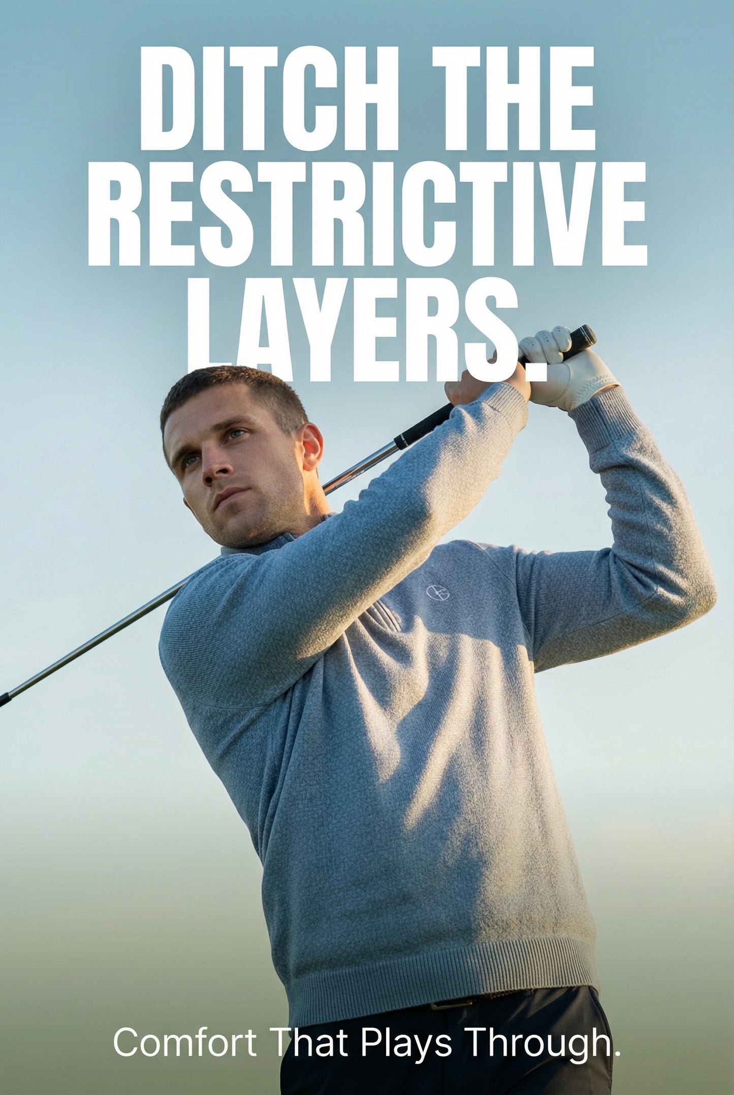 GolfThing Men's Quarter Zip Jumper - Costello Golf Jumper Blue