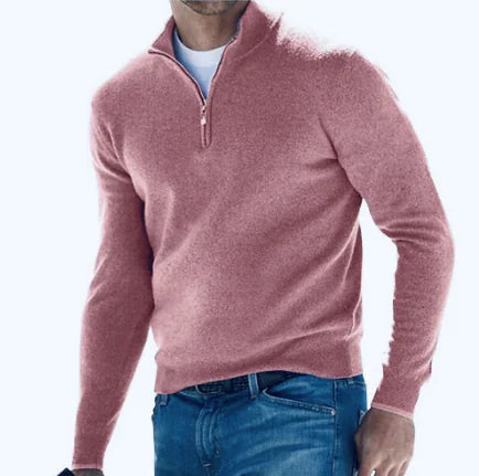 GolfThing Men's Quarter Zip Jumper - Costello Golf Jumper Pink