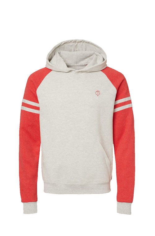 GolfThing LinksPro Golf Hoodie - Grey Red