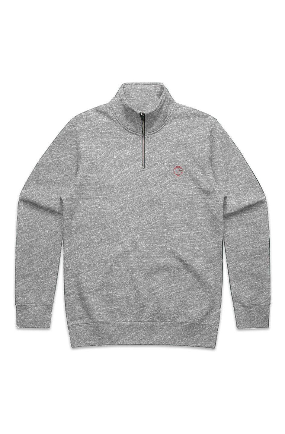 GolfThing Links Golf Half Zip Grey Heather Red