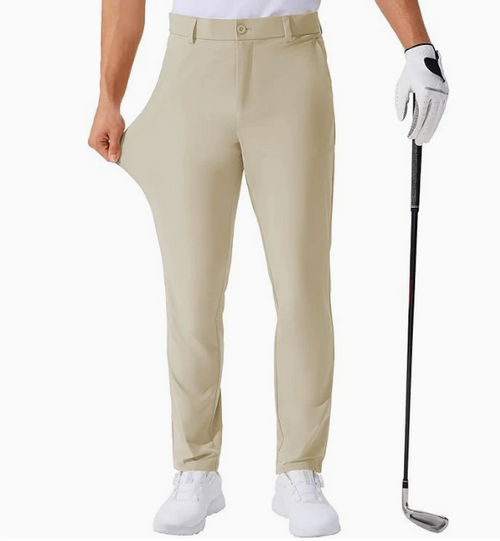 GolfThing Men's Fitted Golf Trousers - 4-Way Stretch & Lightweight