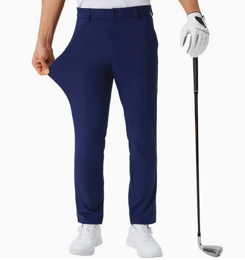 GolfThing Men's Fitted Golf Trousers - 4-Way Stretch & Lightweight