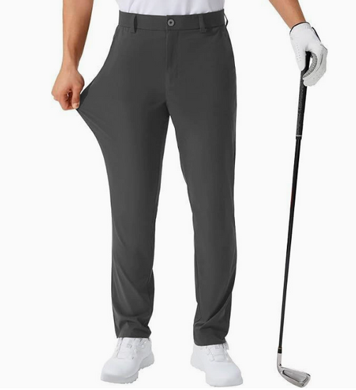 GolfThing Men's Fitted Golf Trousers - 4-Way Stretch & Lightweight