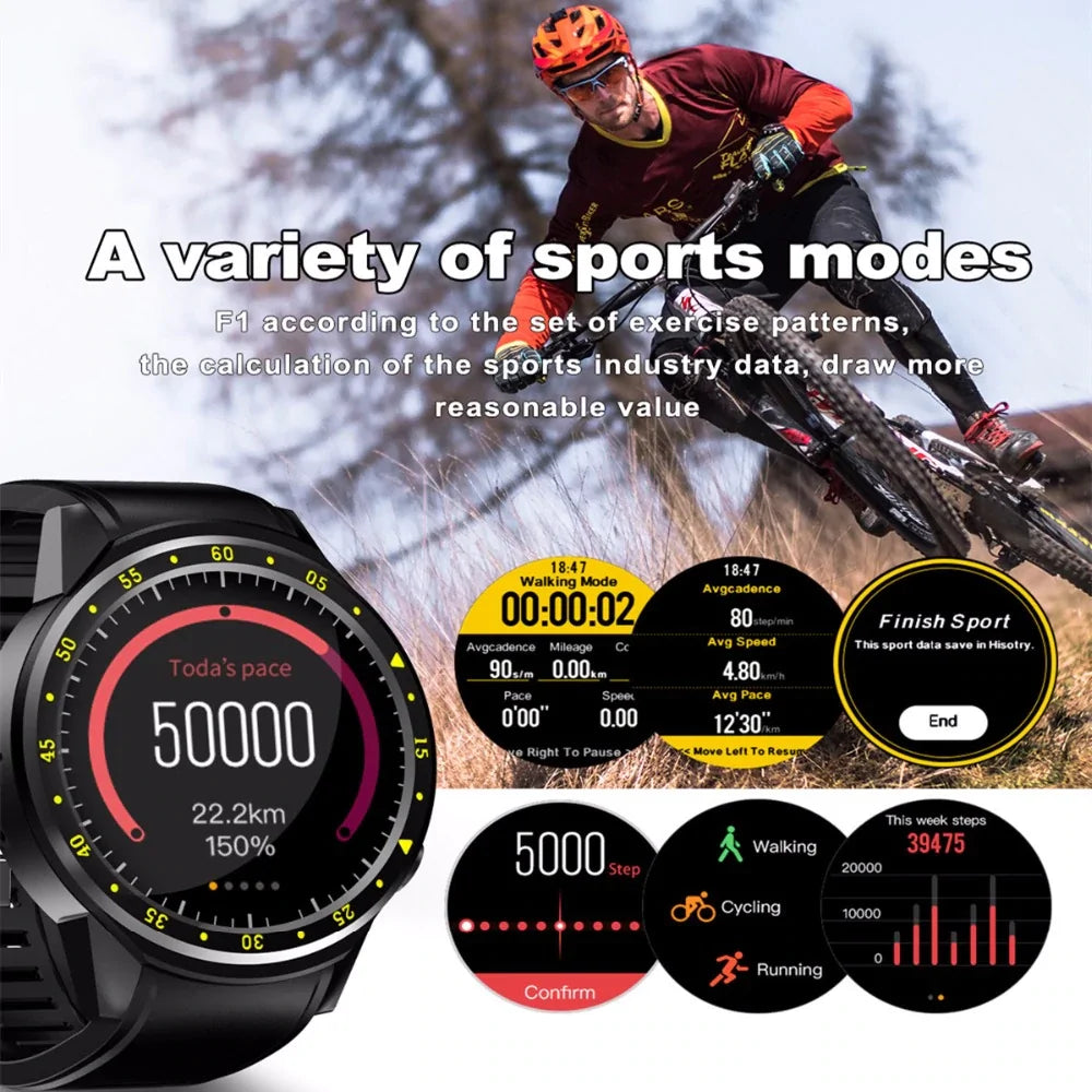 Sports Pedometer GPS Smart Watch Black