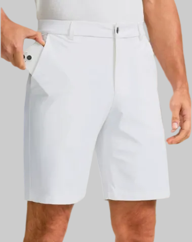 Men's tailored GolfThing stretch cargo shorts with deep pockets and athletic fit