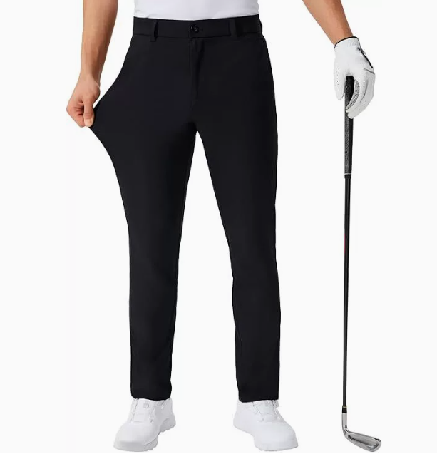 GolfThing Men's Fitted Golf Trousers - 4-Way Stretch & Lightweight