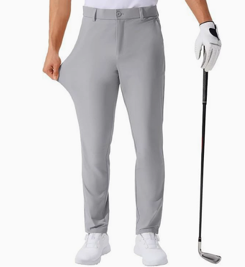 GolfThing Men's Fitted Golf Trousers - 4-Way Stretch & Lightweight