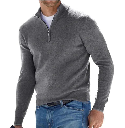 GolfThing Men's Quarter Zip Jumper - Costello Golf Jumper Grey
