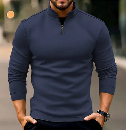 GolfThing Golf Sweater Athletic Fit Long-sleeve Zipper Navy