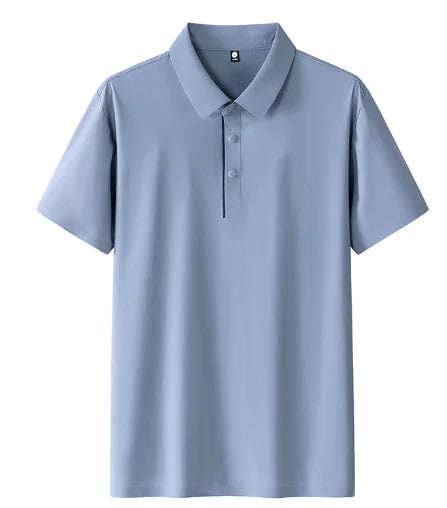 GolfThing Ice Silk Links Polo Shirt - Light Blue