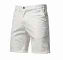 Slim fit white GolfThing tailored golf shorts with straight leg design