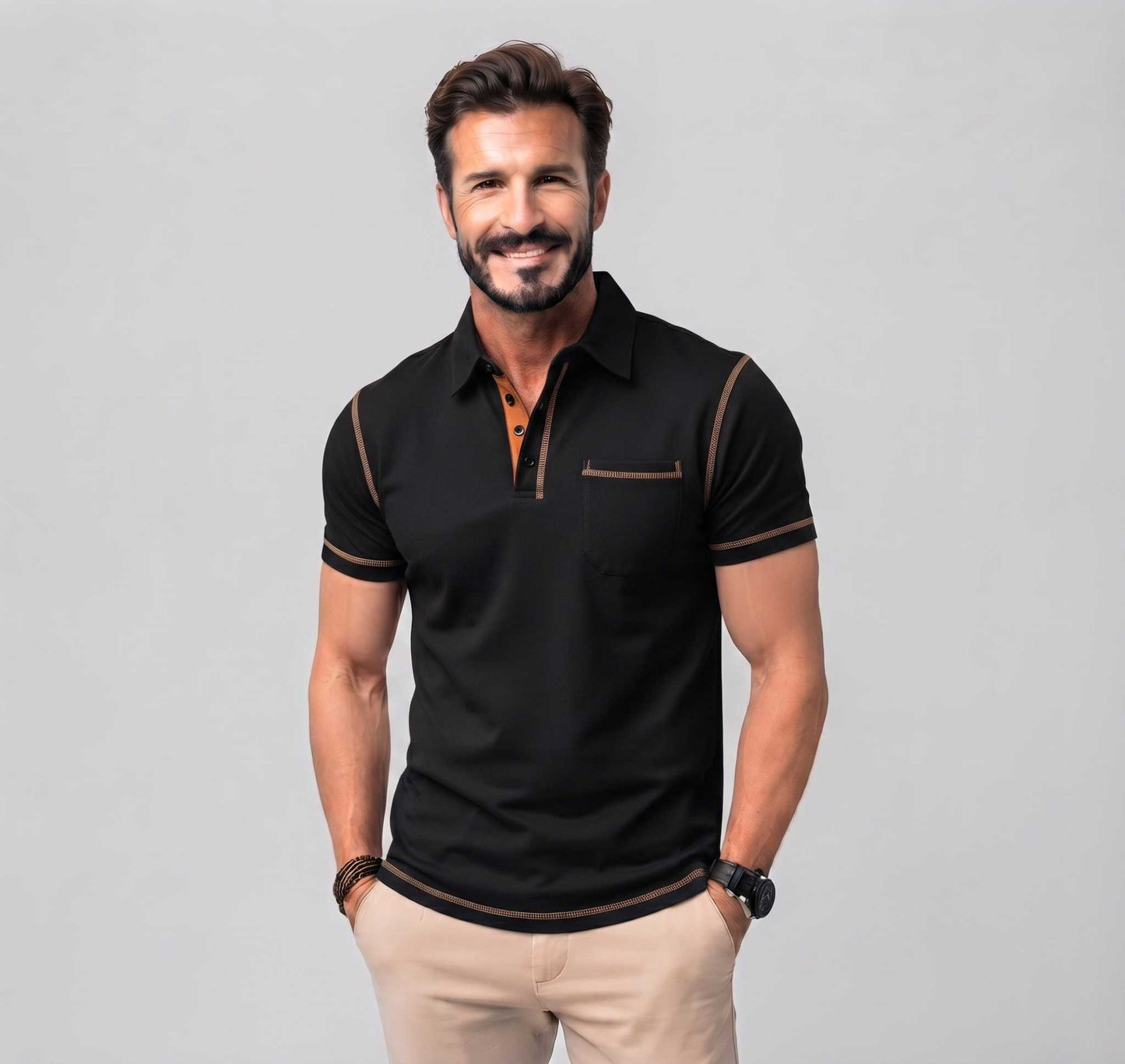 GolfThing Golf Polo Shirt with Detailed Sleeve
