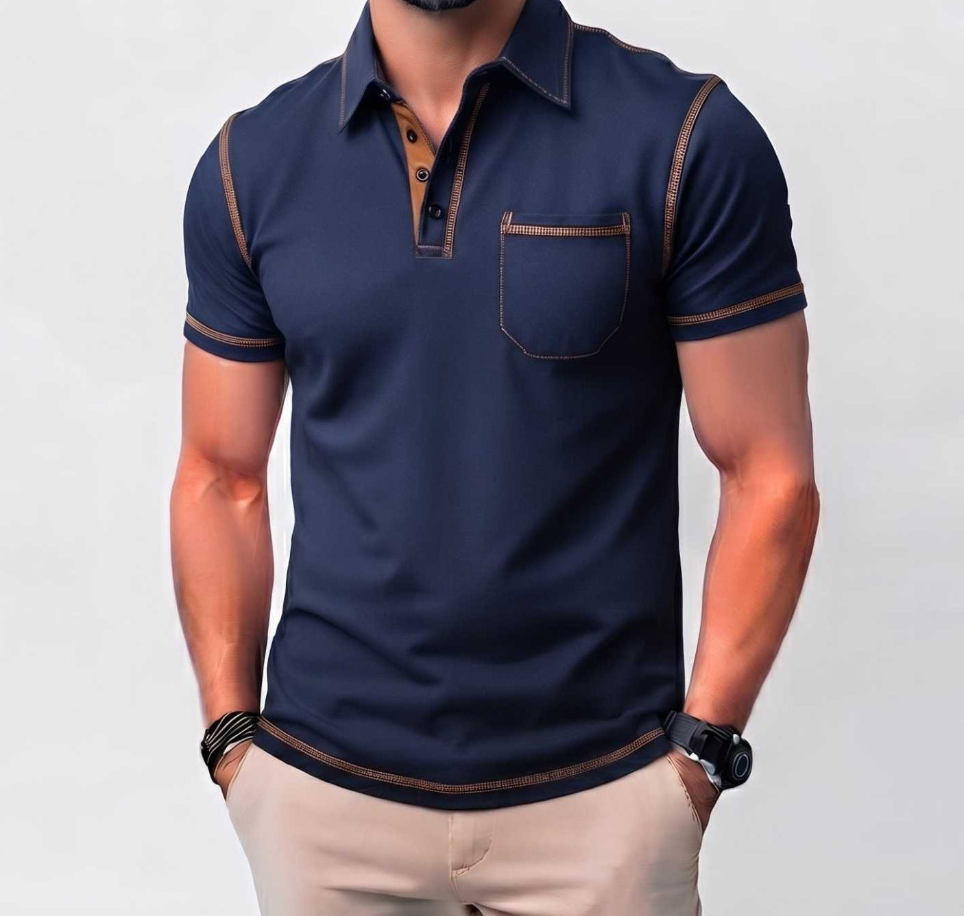 GolfThing Golf Polo Shirt with Detailed Sleeve