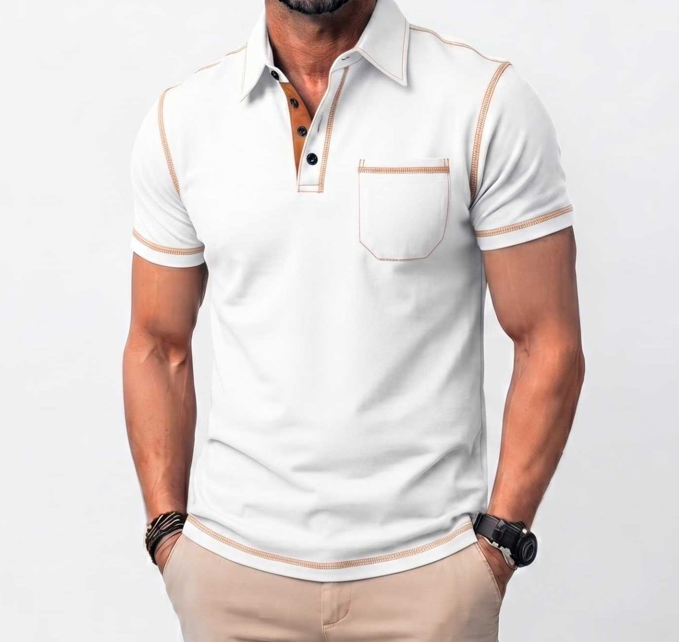GolfThing Golf Polo Shirt with Detailed Sleeve