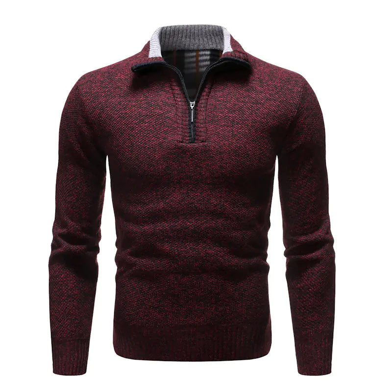 GolfThing Heather Knit Quarter-Zip Sweater