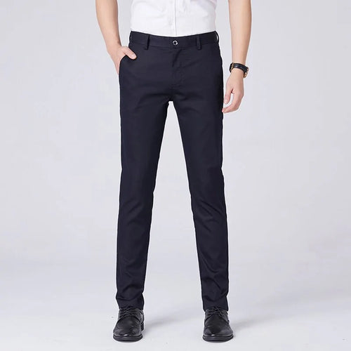 GolfThing Elasticated Golf Trousers Slim Fit Navy Blue