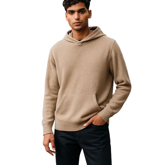 GolfThing Heritage Knitted Golf Hoodie - Khaki