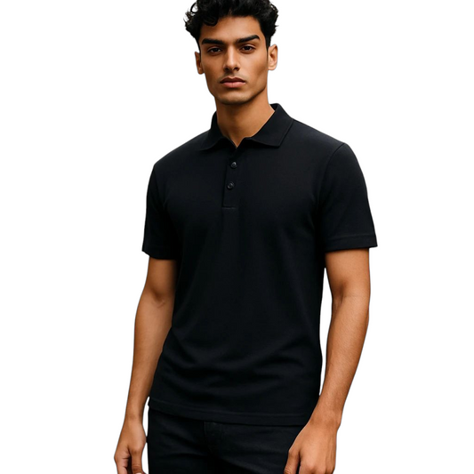 GolfThing Classic Golf Polo Shirt - Black
