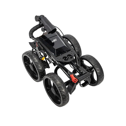 Golf Trolley - Foldable Lightweight Compact 4 Wheel Golf Cart With Adjustable Umbrella Holder