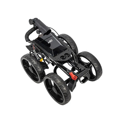 Golf Trolley - Foldable Lightweight Compact 4 Wheel Golf Cart With Adjustable Umbrella Holder