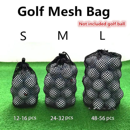 Golf Ball Drawstring Mesh Bags - Holds 15/25/50 Balls
