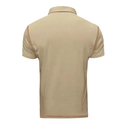 Men's GolfThing Polo Shirt with Detailing Khaki