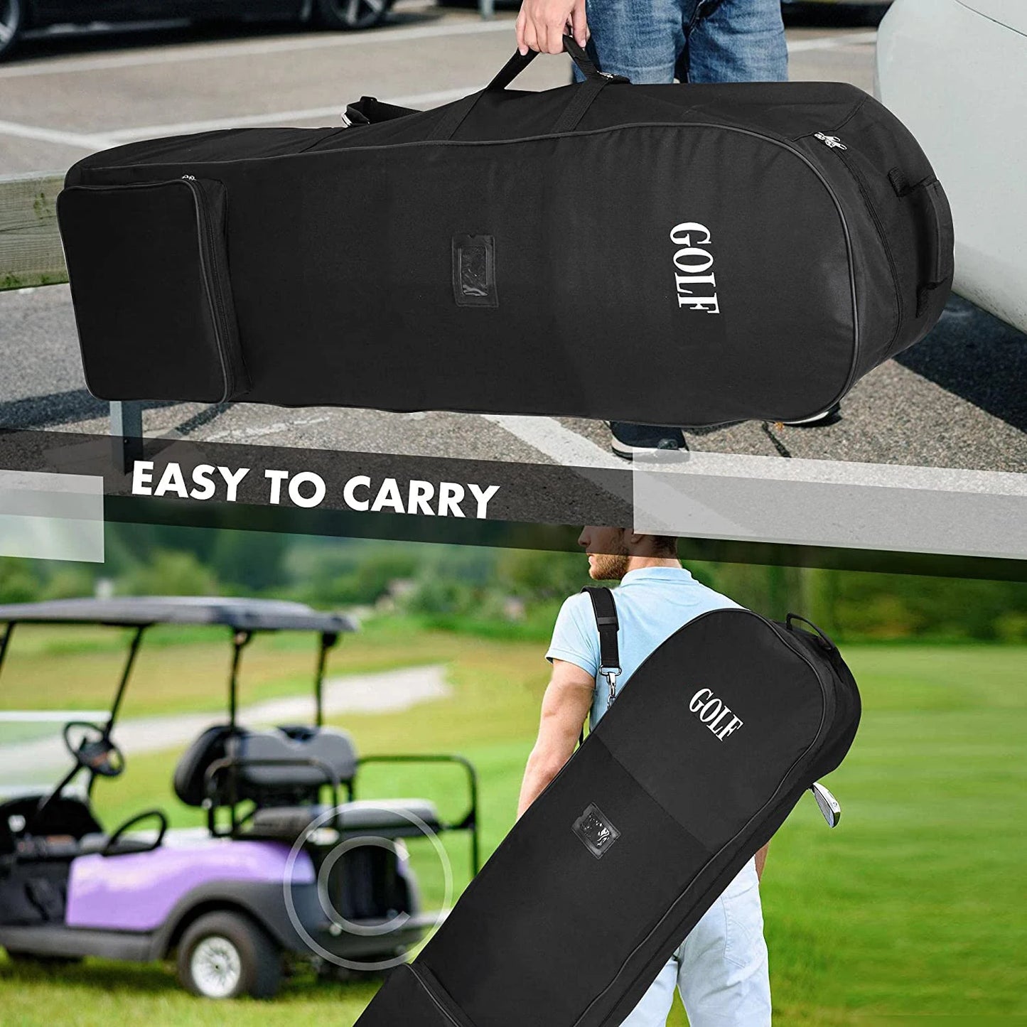 GolfThing Golf Travel Bag With Wheels Large Capacity