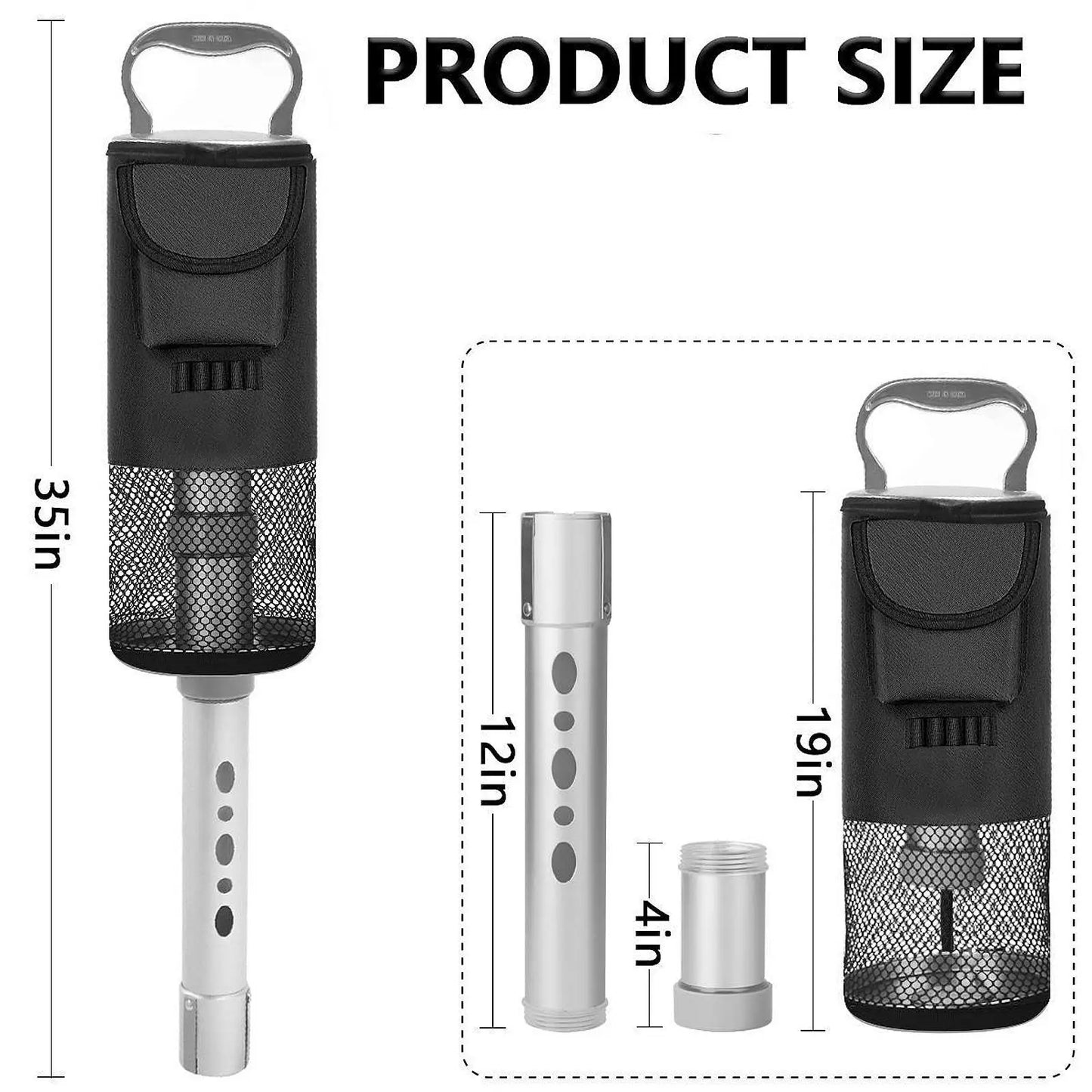 GolfThing Golf Ball Collector With Bag Aluminium Design